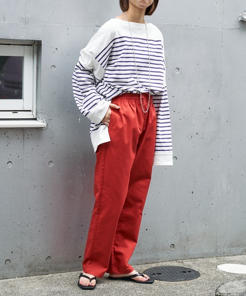 CIAOPANIC TYPY(チャオパニックティピー)の「パネルボーダーワイドスリーブTEE(Tシャツ/カットソー・レディース・パープル/ネイビー/オレンジ・ONE SIZE)」の19枚目の写真