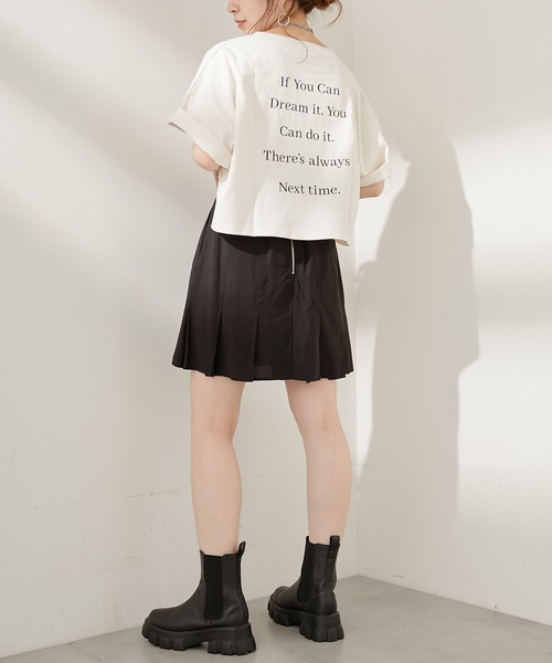 Chico（チコ）の「バックロゴショート丈ダメージT（Tシャツ/カットソー・レディース・ホワイト/ブラック/ブラウン/ベージュ・FREE）」の15枚目の写真