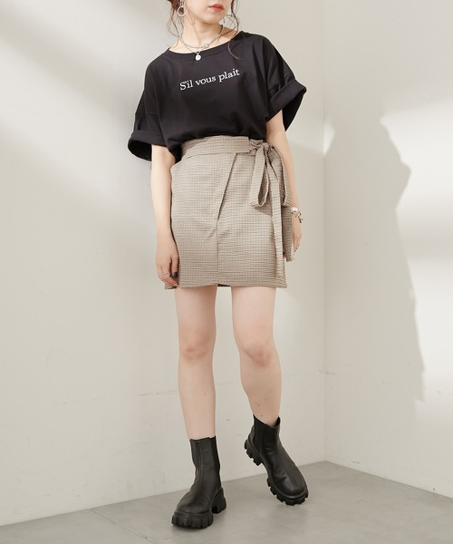 Chico（チコ）の「バックロゴショート丈ダメージT（Tシャツ/カットソー・レディース・ホワイト/ブラック/ブラウン/ベージュ・FREE）」の20枚目の写真