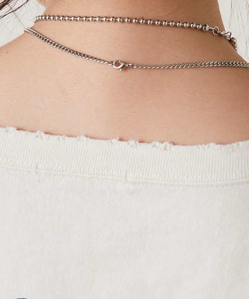 Chico（チコ）の「バックロゴショート丈ダメージT（Tシャツ/カットソー・レディース・ホワイト/ブラック/ブラウン/ベージュ・FREE）」の14枚目の写真