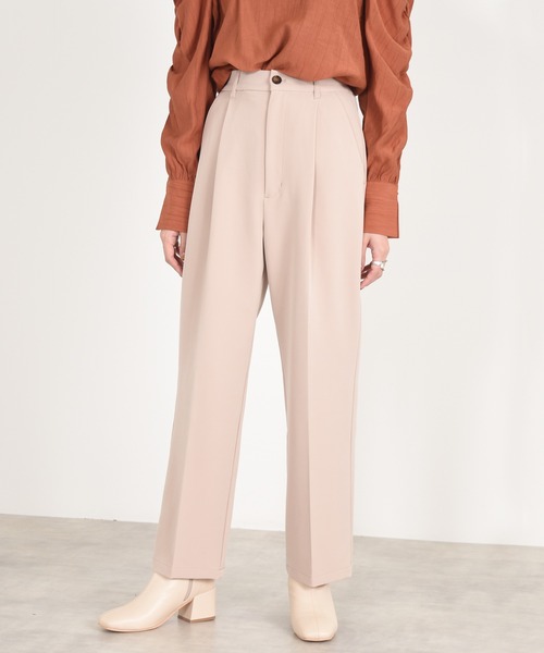 w closet（ダブルクローゼット）の「ハイウエストスラックスパンツ（スラックス・レディース・ブルーグレー/チャコール/ベージュ・マルチサイズ）」の3枚目の写真