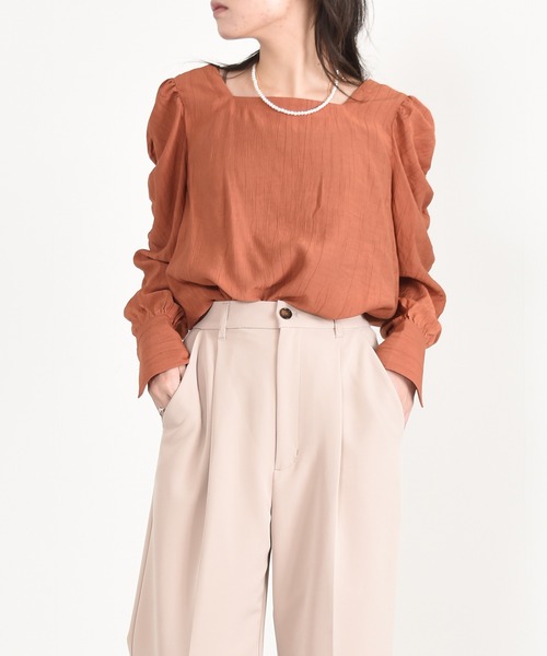 w closet（ダブルクローゼット）の「ハイウエストスラックスパンツ（スラックス・レディース・ブルーグレー/チャコール/ベージュ・マルチサイズ）」の11枚目の写真