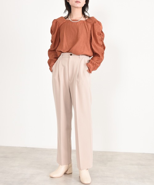 w closet（ダブルクローゼット）の「ハイウエストスラックスパンツ（スラックス・レディース・ブルーグレー/チャコール/ベージュ・マルチサイズ）」の13枚目の写真