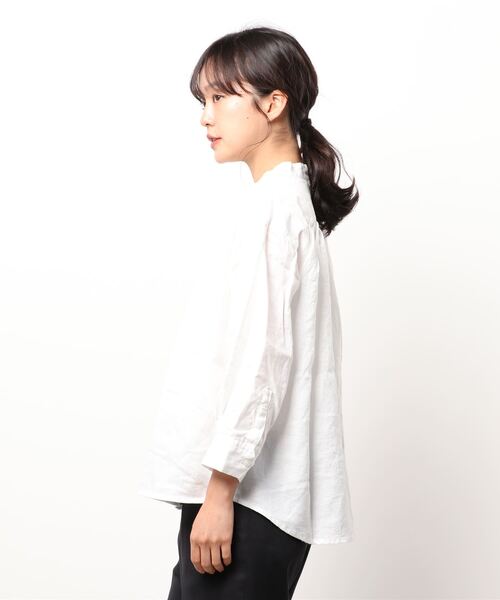 D*g*y(ディージーワイ)の「∴【 D*g*y / ディージーワイ 】リネンオックス ダブルボタン ブラウス D8399 DEC(シャツ/ブラウス・レディース・ブラック/ホワイト/ナチュラル・M/L)」の5枚目の写真