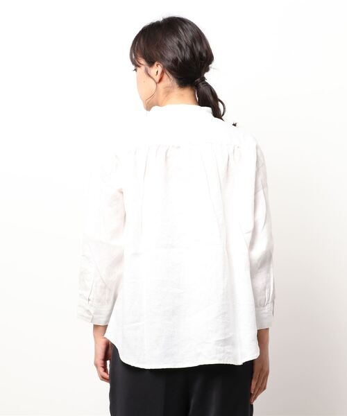 D*g*y(ディージーワイ)の「∴【 D*g*y / ディージーワイ 】リネンオックス ダブルボタン ブラウス D8399 DEC(シャツ/ブラウス・レディース・ブラック/ホワイト/ナチュラル・M/L)」の4枚目の写真