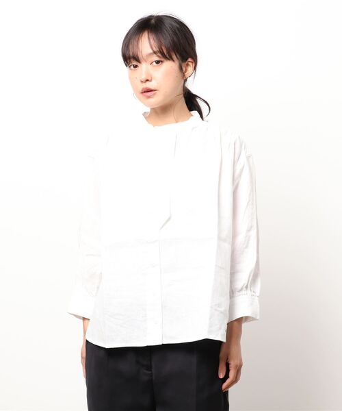 D*g*y(ディージーワイ)の「∴【 D*g*y / ディージーワイ 】リネンオックス ダブルボタン ブラウス D8399 DEC(シャツ/ブラウス・レディース・ブラック/ホワイト/ナチュラル・M/L)」の12枚目の写真