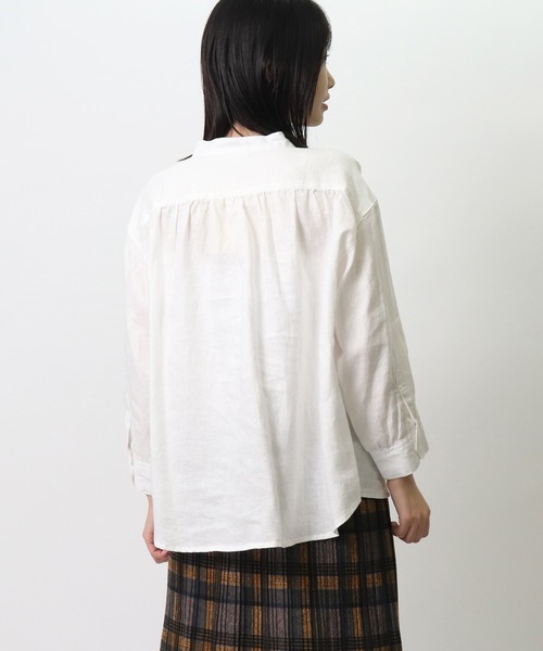 D*g*y(ディージーワイ)の「∴【 D*g*y / ディージーワイ 】リネンオックス ダブルボタン ブラウス D8399 DEC(シャツ/ブラウス・レディース・ブラック/ホワイト/ナチュラル・M/L)」の10枚目の写真