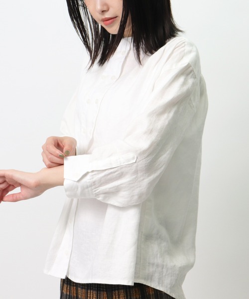 D*g*y(ディージーワイ)の「∴【 D*g*y / ディージーワイ 】リネンオックス ダブルボタン ブラウス D8399 DEC(シャツ/ブラウス・レディース・ブラック/ホワイト/ナチュラル・M/L)」の11枚目の写真