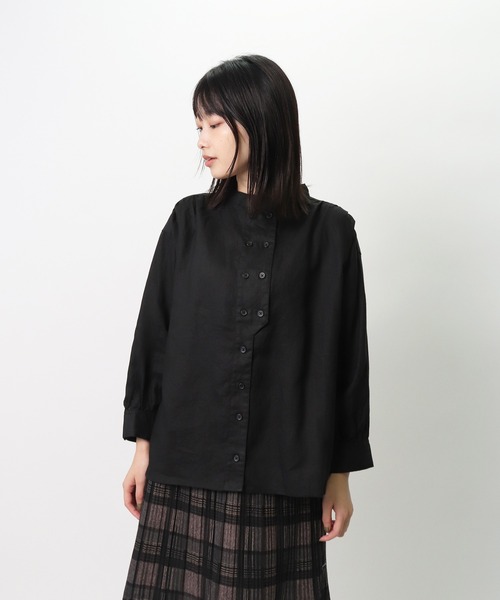 D*g*y(ディージーワイ)の「∴【 D*g*y / ディージーワイ 】リネンオックス ダブルボタン ブラウス D8399 DEC(シャツ/ブラウス・レディース・ブラック/ホワイト/ナチュラル・M/L)」の14枚目の写真