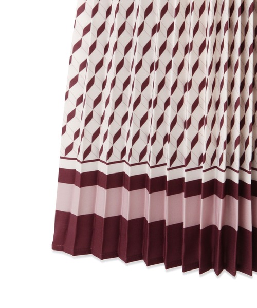 PROPORTION BODY DRESSING（プロポーションボディドレッシング）の「プリーツレトロ柄ワンピース / 1211240916（ワンピース・レディース・ベージュ/グリーン・MEDIUM/SMALL）」の9枚目の写真