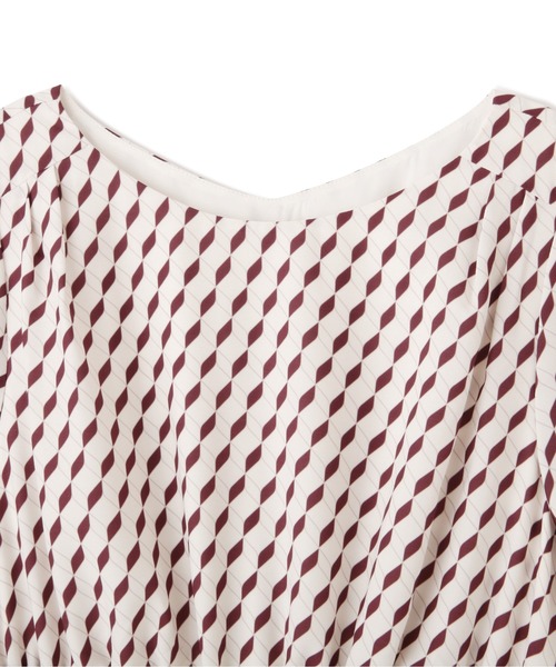 PROPORTION BODY DRESSING（プロポーションボディドレッシング）の「プリーツレトロ柄ワンピース / 1211240916（ワンピース・レディース・ベージュ/グリーン・MEDIUM/SMALL）」の12枚目の写真