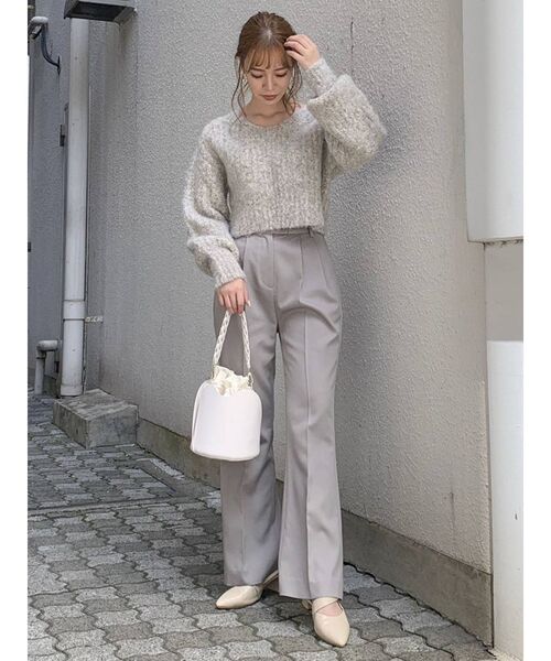 dazzlin（ダズリン）の「シュガークロップドニットトップス（ニット/セーター・レディース・ベージュ/グレー/ピンク/ブルー・FREE）」の10枚目の写真