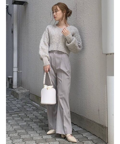 dazzlin（ダズリン）の「シュガークロップドニットトップス（ニット/セーター・レディース・ベージュ/グレー/ピンク/ブルー・FREE）」の19枚目の写真