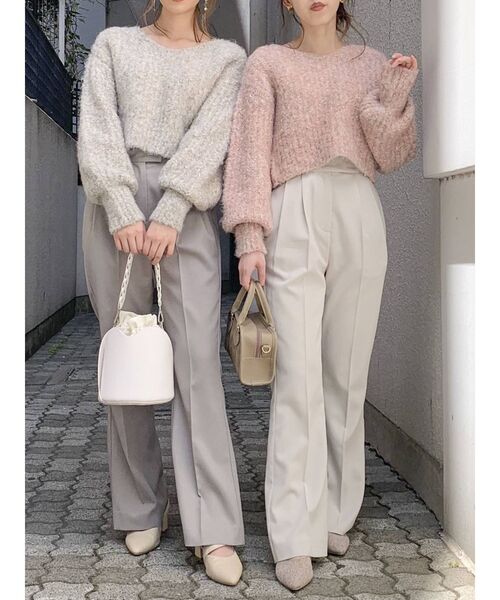 dazzlin（ダズリン）の「シュガークロップドニットトップス（ニット/セーター・レディース・ベージュ/グレー/ピンク/ブルー・FREE）」の15枚目の写真