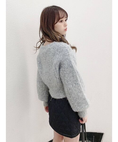 dazzlin（ダズリン）の「シュガークロップドニットトップス（ニット/セーター・レディース・ベージュ/グレー/ピンク/ブルー・FREE）」の11枚目の写真