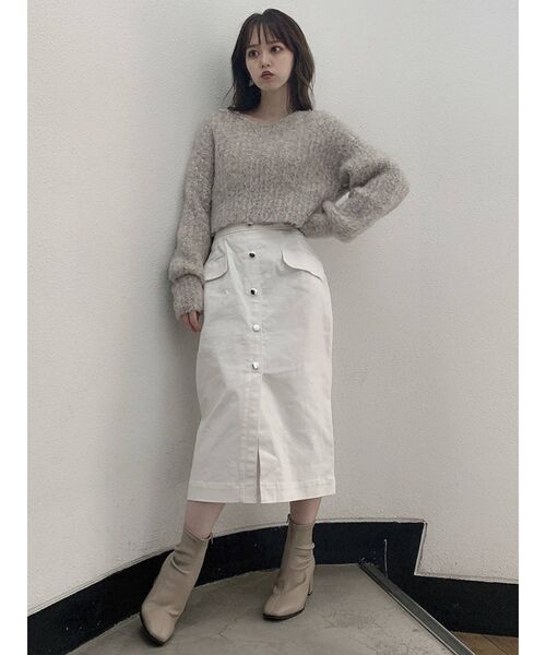 dazzlin（ダズリン）の「シュガークロップドニットトップス（ニット/セーター・レディース・ベージュ/グレー/ピンク/ブルー・FREE）」の20枚目の写真