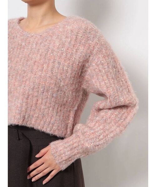 dazzlin（ダズリン）の「シュガークロップドニットトップス（ニット/セーター・レディース・ベージュ/グレー/ピンク/ブルー・FREE）」の21枚目の写真