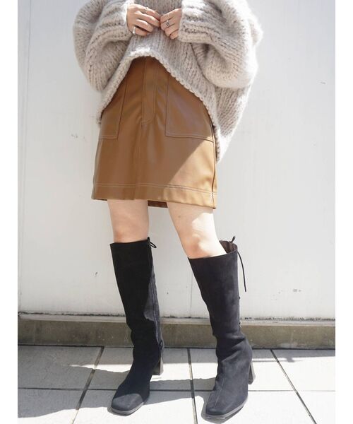 MERCURYDUO（マーキュリーデュオ）の「クロップドハンドニット（ニット/セーター・レディース・オフホワイト/ライトグレー・FREE）」の3枚目の写真