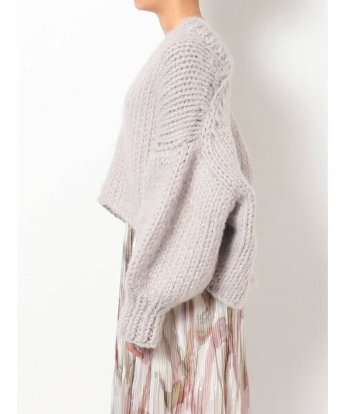 MERCURYDUO（マーキュリーデュオ）の「クロップドハンドニット（ニット/セーター・レディース・オフホワイト/ライトグレー・FREE）」の8枚目の写真