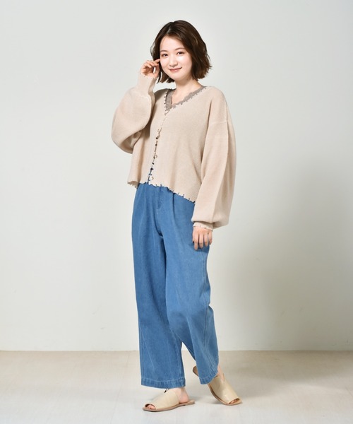 RETRO GIRL(レトロガール)の「ダメージカラフルニットカーデ(カーディガン/ボレロ・レディース・アイボリー/グリーン/ブラック/レッド/ブルー・FREE)」の15枚目の写真