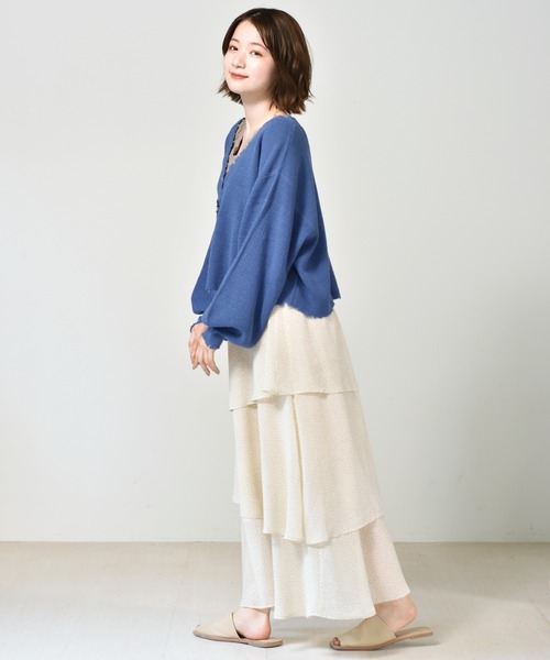 RETRO GIRL(レトロガール)の「ダメージカラフルニットカーデ(カーディガン/ボレロ・レディース・アイボリー/グリーン/ブラック/レッド/ブルー・FREE)」の6枚目の写真