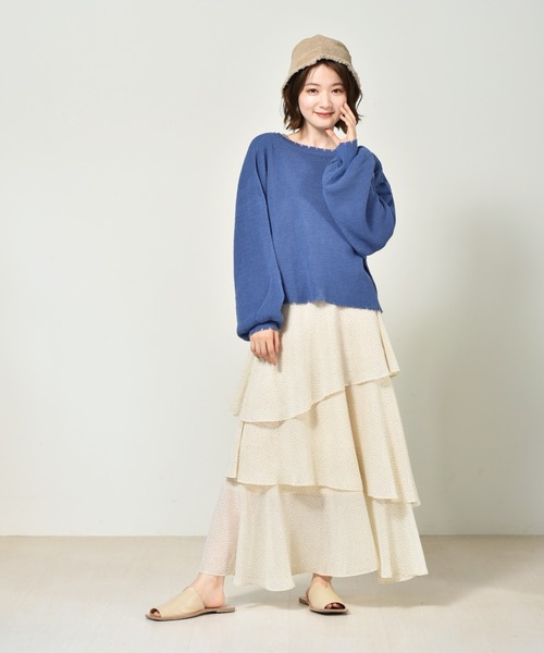 RETRO GIRL(レトロガール)の「ダメージカラフルニットカーデ(カーディガン/ボレロ・レディース・アイボリー/グリーン/ブラック/レッド/ブルー・FREE)」の16枚目の写真