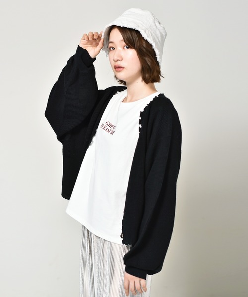 RETRO GIRL(レトロガール)の「ダメージカラフルニットカーデ(カーディガン/ボレロ・レディース・アイボリー/グリーン/ブラック/レッド/ブルー・FREE)」の7枚目の写真