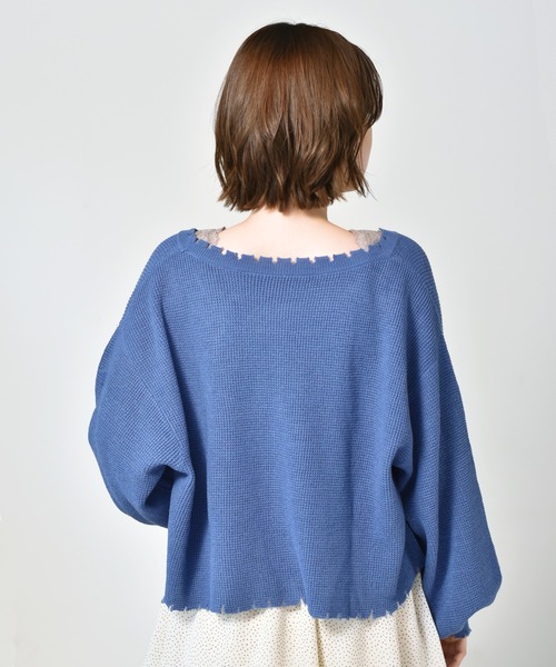 RETRO GIRL(レトロガール)の「ダメージカラフルニットカーデ(カーディガン/ボレロ・レディース・アイボリー/グリーン/ブラック/レッド/ブルー・FREE)」の21枚目の写真