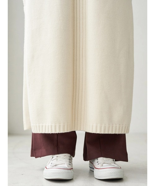 earth music&ecology（アースミュージックアンドエコロジー）の「【WEB限定】Vネックロングニットワンピース ＊（ワンピース・レディース・ライトグレー/グレー/グリーン/アイボリー・FREE）」の5枚目の写真