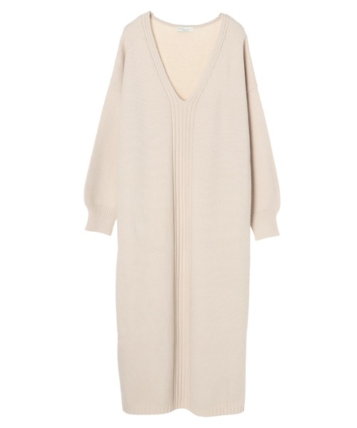 earth music&ecology（アースミュージックアンドエコロジー）の「【WEB限定】Vネックロングニットワンピース ＊（ワンピース・レディース・ライトグレー/グレー/グリーン/アイボリー・FREE）」の13枚目の写真