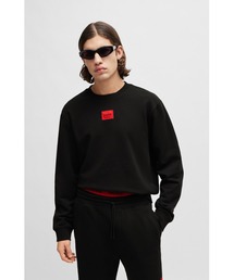 HUGOレッドロゴラベル コットンテリー スウェットシャツ