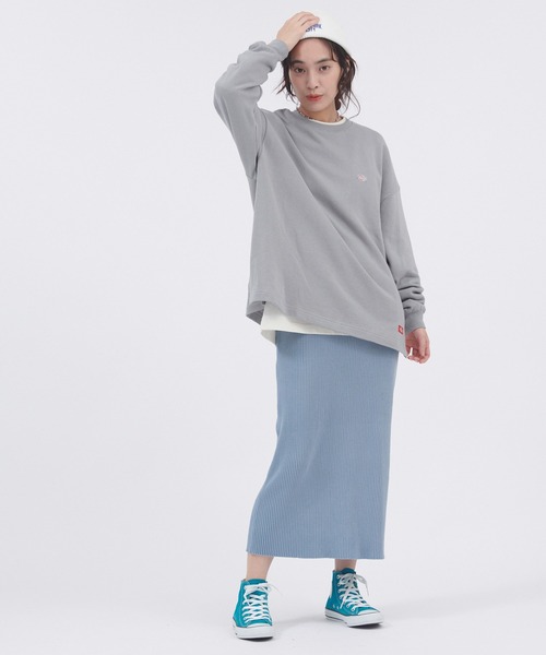 Dickies(ディッキーズ)の「Dickies/ディッキーズ 刺繍ロゴ裏毛クルーネック/バックプリント 長袖カットソー スリット チュニック(Tシャツ/カットソー・レディース・グリーン/ブラック系その他/オフホワイト/ブラック/ホワイト系その他/グリーン系その他・M/L)」の15枚目の写真
