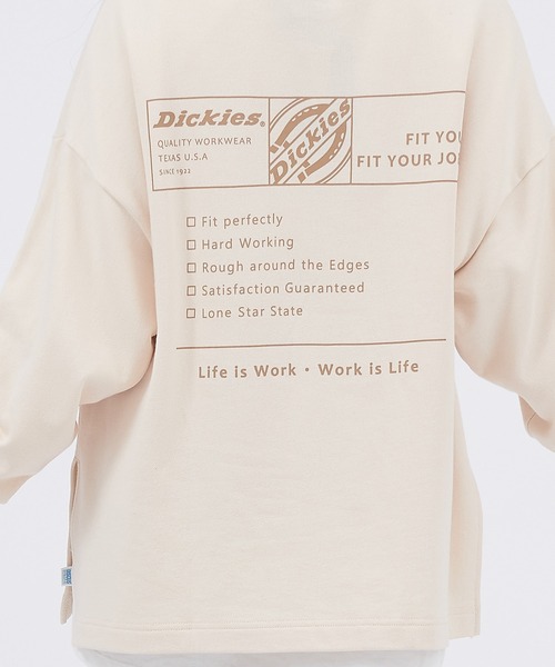 Dickies(ディッキーズ)の「Dickies/ディッキーズ 刺繍ロゴ裏毛クルーネック/バックプリント 長袖カットソー スリット チュニック(Tシャツ/カットソー・レディース・グリーン/ブラック系その他/オフホワイト/ブラック/ホワイト系その他/グリーン系その他・M/L)」の22枚目の写真