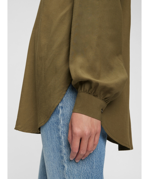 GAP(ギャップ)の「ポップオーバー チュニックシャツ(シャツ/ブラウス・レディース・ホワイト/ブラック/Olive ・XS/S/M/L/XXS)」の10枚目の写真