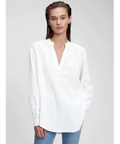 GAP(ギャップ)の「ポップオーバー チュニックシャツ(シャツ/ブラウス・レディース・ホワイト/ブラック/Olive ・XS/S/M/L/XXS)」の2枚目の写真