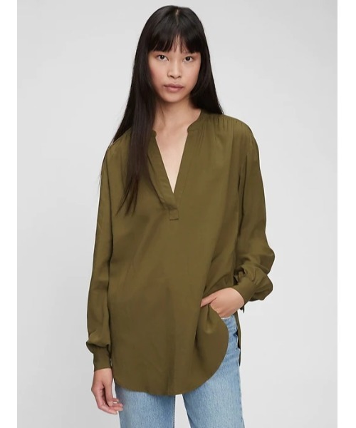 GAP(ギャップ)の「ポップオーバー チュニックシャツ(シャツ/ブラウス・レディース・ホワイト/ブラック/Olive ・XS/S/M/L/XXS)」の3枚目の写真