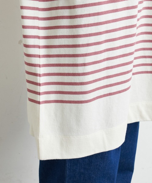 PUAL CE CIN（ピュアルセシン）の「パネルボーダーチュニック（Tシャツ/カットソー・レディース・グレー/ブラウン/グリーン/イエロー/ピンク・FREE）」の21枚目の写真