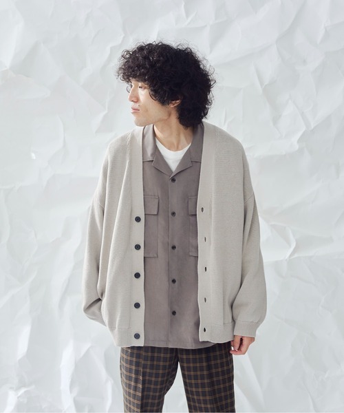 CPCM(シーピーシーエム)の「強撚カーディガン(カーディガン/ボレロ・メンズ・チャコールグレー/グレイッシュベージュ/グレー/ブルー・FREE)」の3枚目の写真