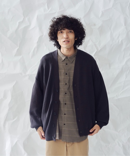 CPCM(シーピーシーエム)の「強撚カーディガン(カーディガン/ボレロ・メンズ・チャコールグレー/グレイッシュベージュ/グレー/ブルー・FREE)」の2枚目の写真