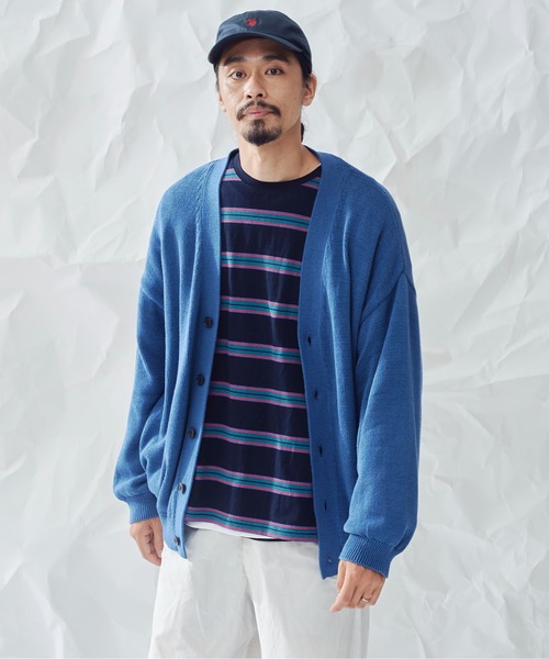 CPCM(シーピーシーエム)の「強撚カーディガン(カーディガン/ボレロ・メンズ・チャコールグレー/グレイッシュベージュ/グレー/ブルー・FREE)」の4枚目の写真