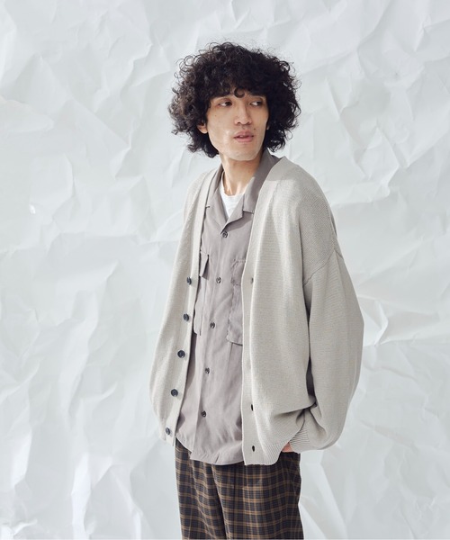 CPCM(シーピーシーエム)の「強撚カーディガン(カーディガン/ボレロ・メンズ・チャコールグレー/グレイッシュベージュ/グレー/ブルー・FREE)」の5枚目の写真