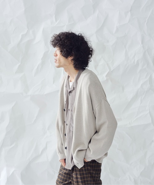 CPCM(シーピーシーエム)の「強撚カーディガン(カーディガン/ボレロ・メンズ・チャコールグレー/グレイッシュベージュ/グレー/ブルー・FREE)」の6枚目の写真