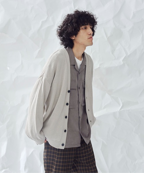 CPCM(シーピーシーエム)の「強撚カーディガン(カーディガン/ボレロ・メンズ・チャコールグレー/グレイッシュベージュ/グレー/ブルー・FREE)」の7枚目の写真