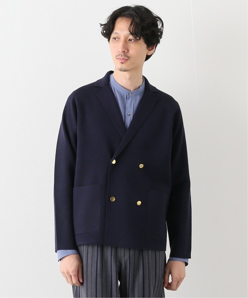 EDIFICE(エディフィス)の「ミラノリブ ダブル ジャケット(カーディガン/ボレロ・メンズ・ブラック/ネイビー・MEDIUM/LARGE)」の2枚目の写真