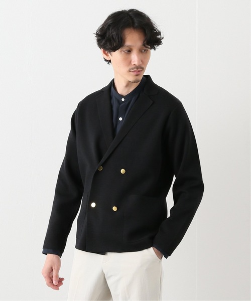 EDIFICE(エディフィス)の「ミラノリブ ダブル ジャケット(カーディガン/ボレロ・メンズ・ブラック/ネイビー・MEDIUM/LARGE)」の1枚目の写真