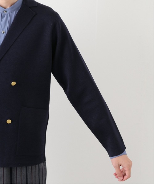 EDIFICE(エディフィス)の「ミラノリブ ダブル ジャケット(カーディガン/ボレロ・メンズ・ブラック/ネイビー・MEDIUM/LARGE)」の7枚目の写真