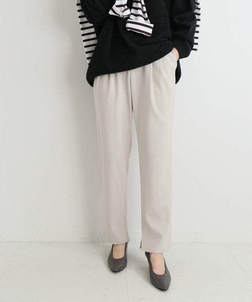 IENA（イエナ）の「ダブルクロスイージーパンツ◆（その他パンツ・レディース・ブラック/オートミール・40/38/36/34）」の2枚目の写真