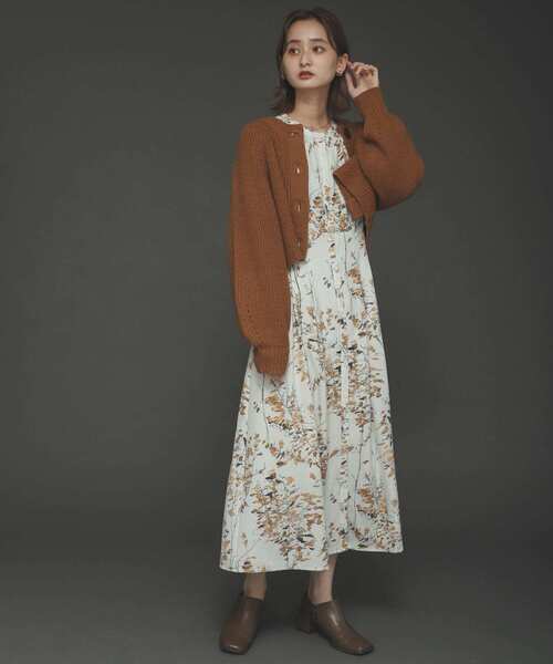 SENSE OF PLACE by URBAN RESEARCH（センスオブプレイスバイアーバンリサーチ）の「リーフプリントウエストタックワンピース（ワンピース・レディース・ブラック系その他/ホワイト系その他・ONE）」の5枚目の写真