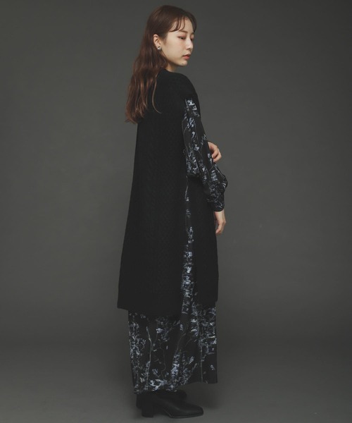 SENSE OF PLACE by URBAN RESEARCH（センスオブプレイスバイアーバンリサーチ）の「リーフプリントウエストタックワンピース（ワンピース・レディース・ブラック系その他/ホワイト系その他・ONE）」の21枚目の写真