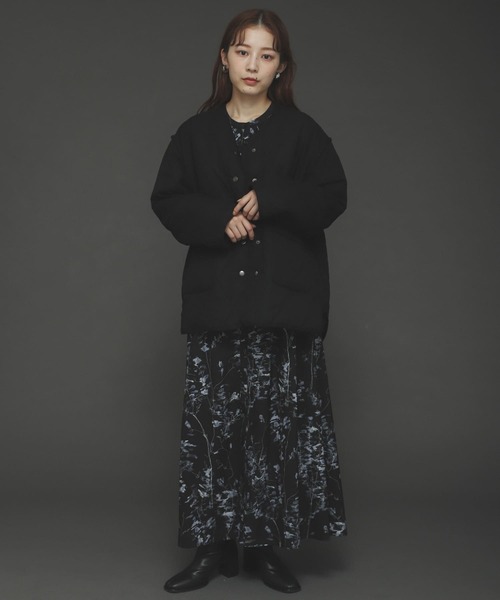 SENSE OF PLACE by URBAN RESEARCH（センスオブプレイスバイアーバンリサーチ）の「リーフプリントウエストタックワンピース（ワンピース・レディース・ブラック系その他/ホワイト系その他・ONE）」の18枚目の写真